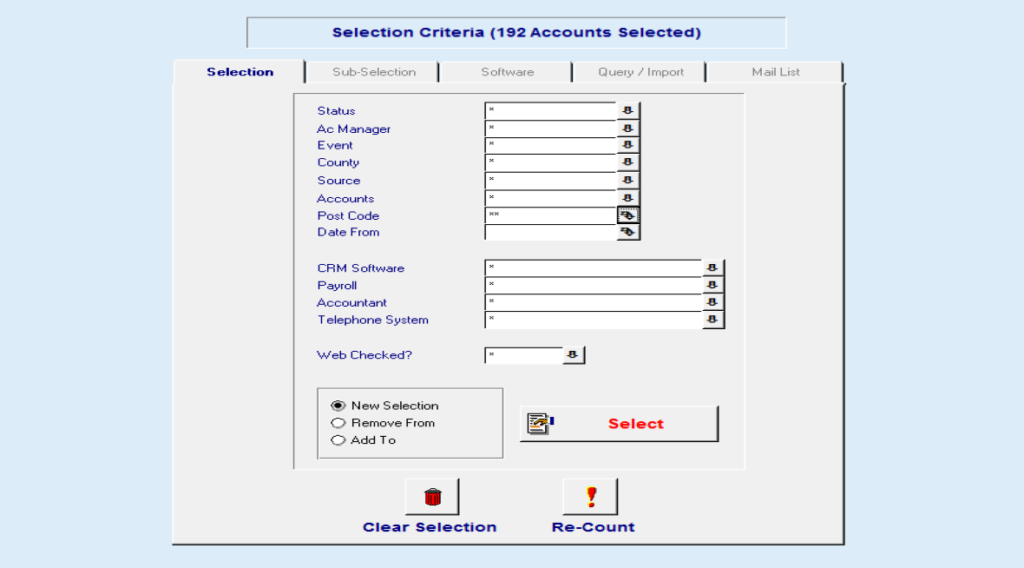 selectionpicture (Custom) Selection Screen Dealer CRM