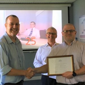 Guy Brook 25 years1 Hardware support, Guy Brook 25 years service