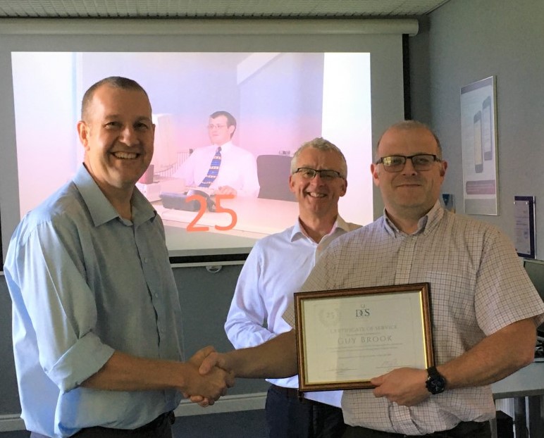 Hardware support, Guy Brook 25 years service