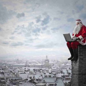 Santa on laptop website DCS Xmas opening hours