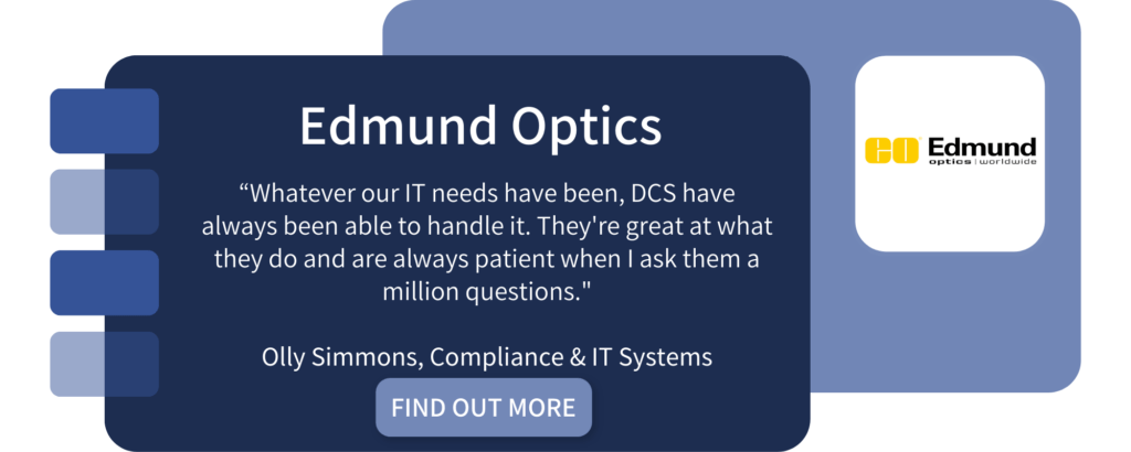 Edmund Optics case study graphic from DCS