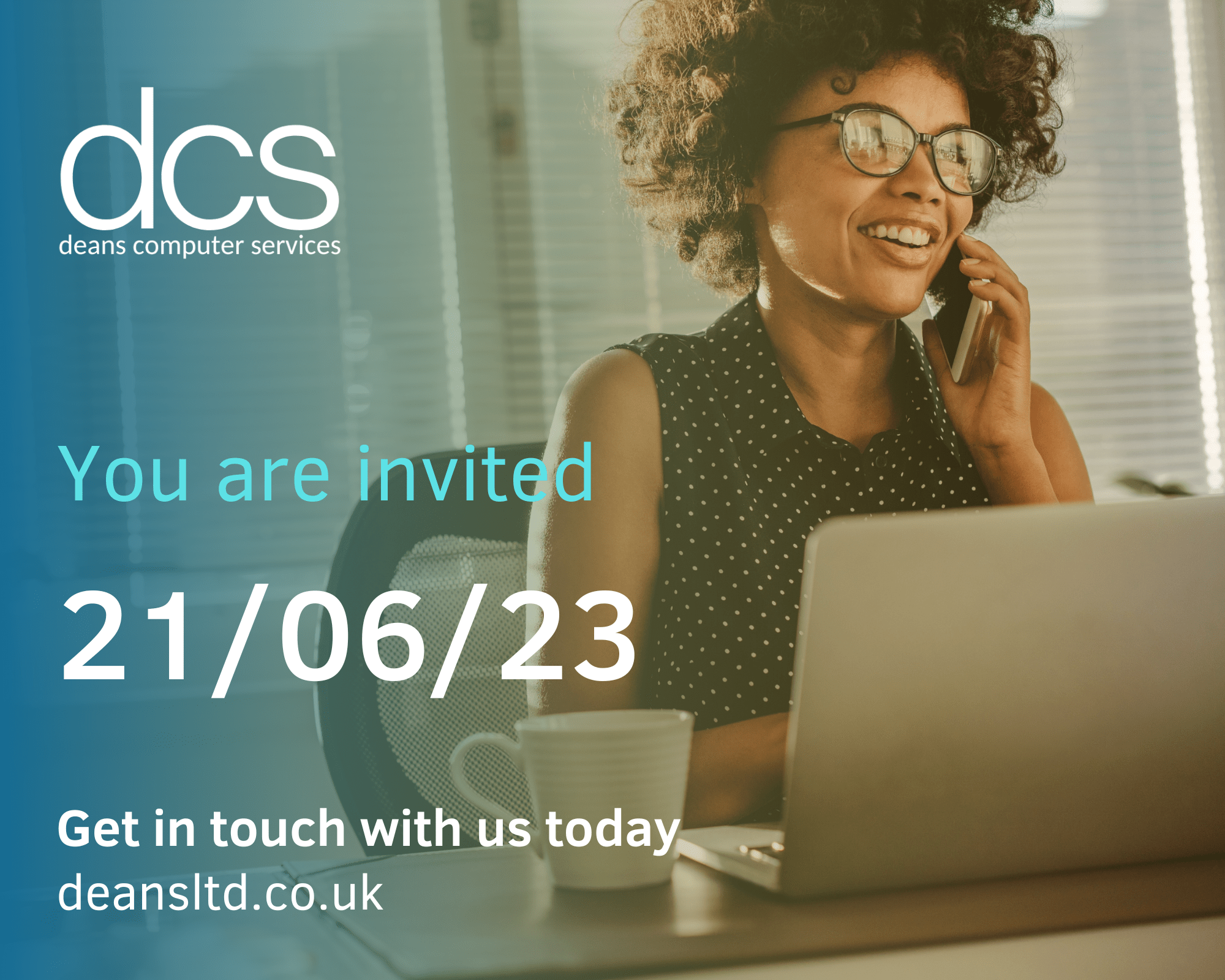 ERP solutions event image with text 'you are invited 21/06/23'